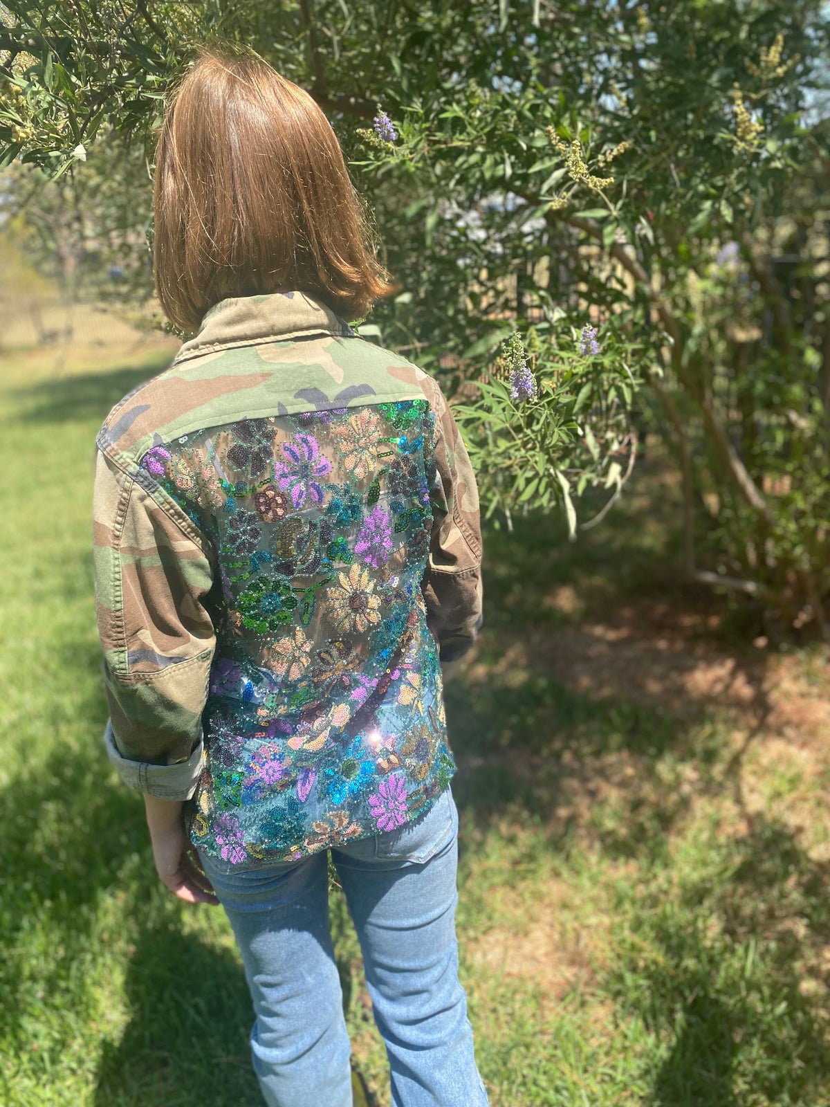 Vintage Camo Jacket - Blue Purple Floral by The Grove