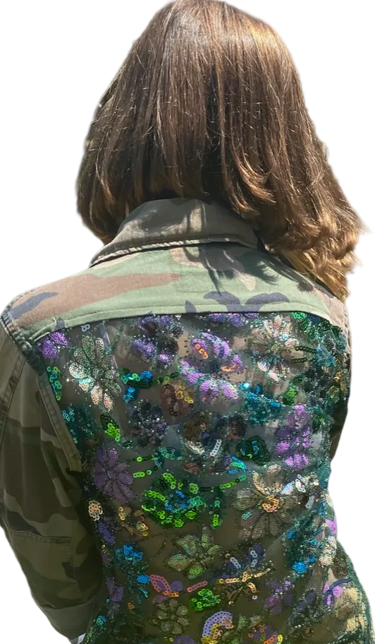 Vintage Camo Jacket - Blue Purple Floral by The Grove