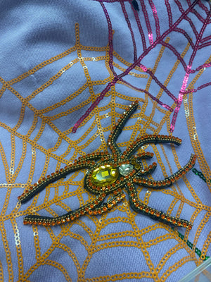 Queen of Sparkles Lavender Spiderweb Sweatshirt