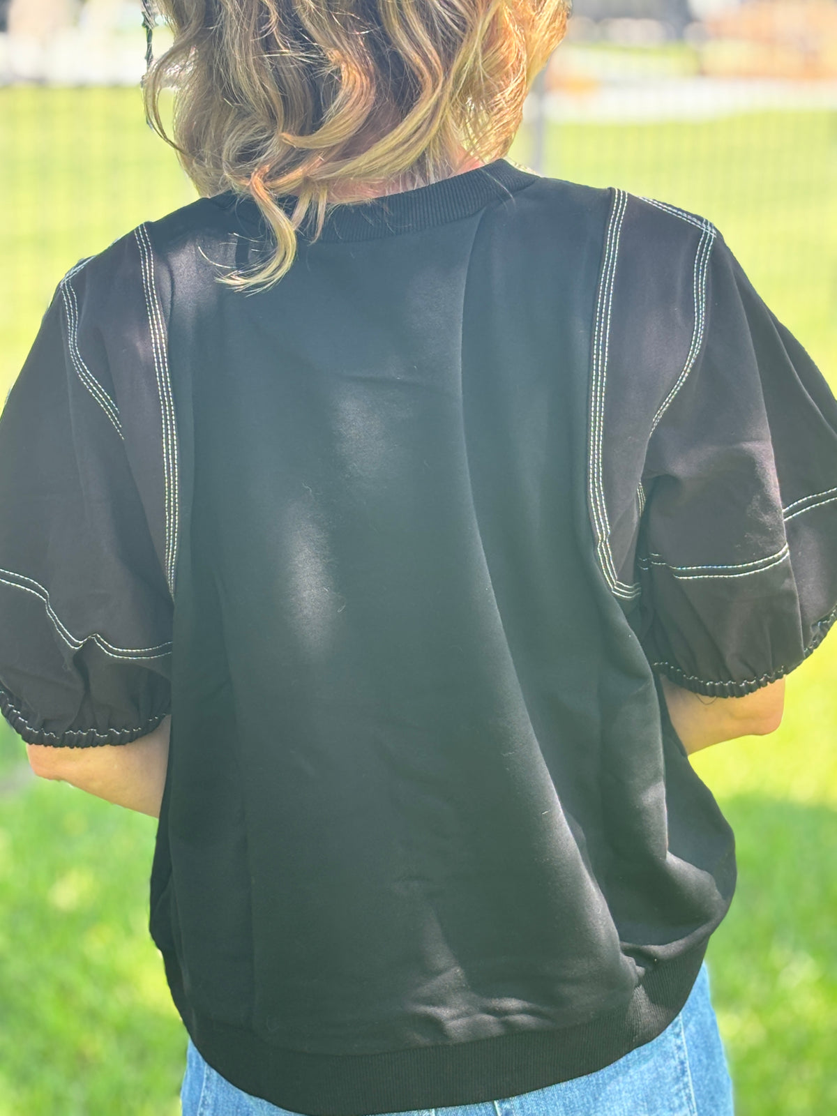Black Jean Stitch Top by Entro