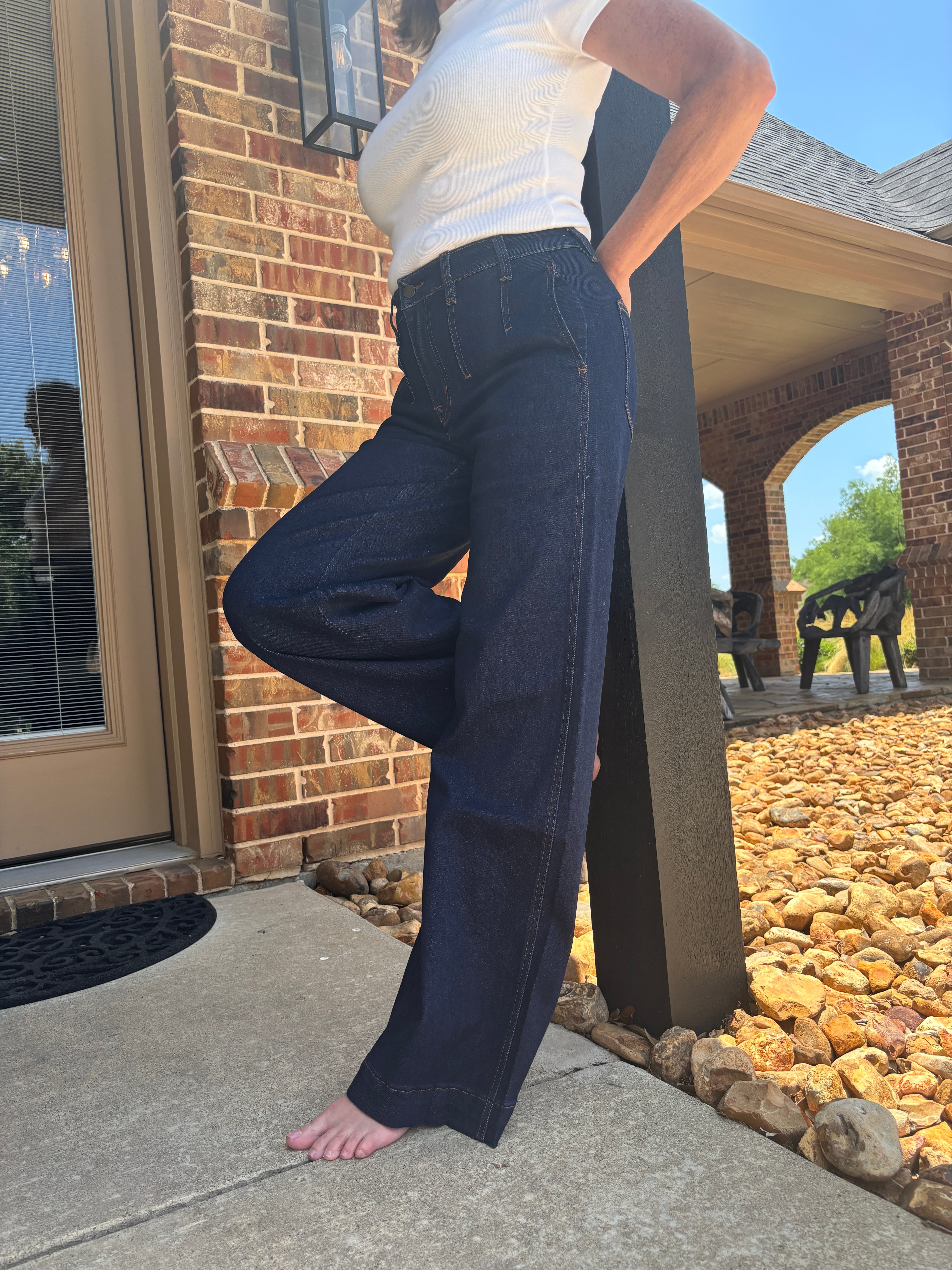 Flying Monkey Wide Leg Dark Jeans