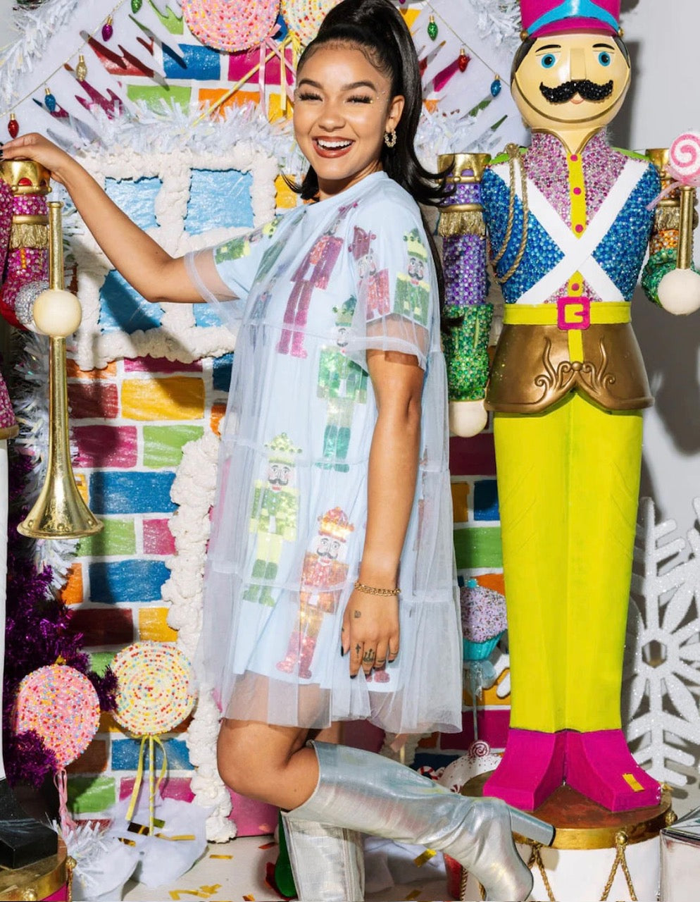 Queen of Sparkles Blue and Rainbow Nutcracker Tulle Dress XS Queen of Sparkles Blue and Rainbow Nutcracker Tulle Dress XS