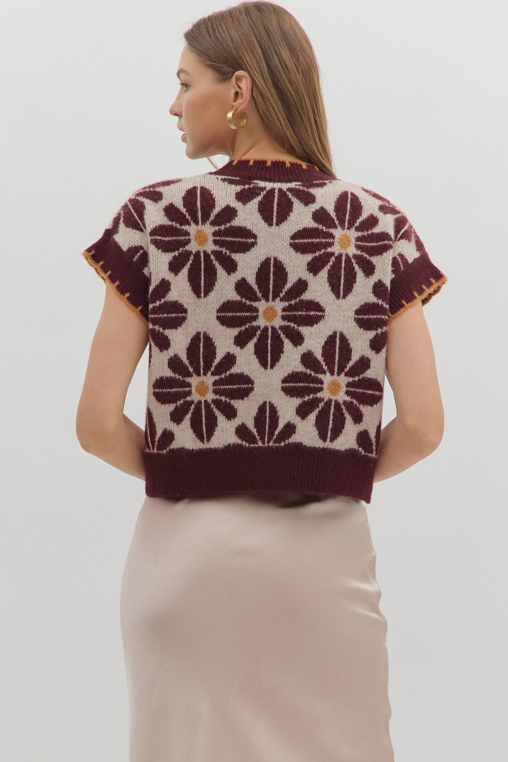 Floral Crop Sweater