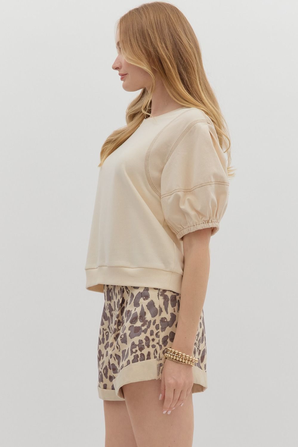 Ecru Jean Stitch Top by Entro