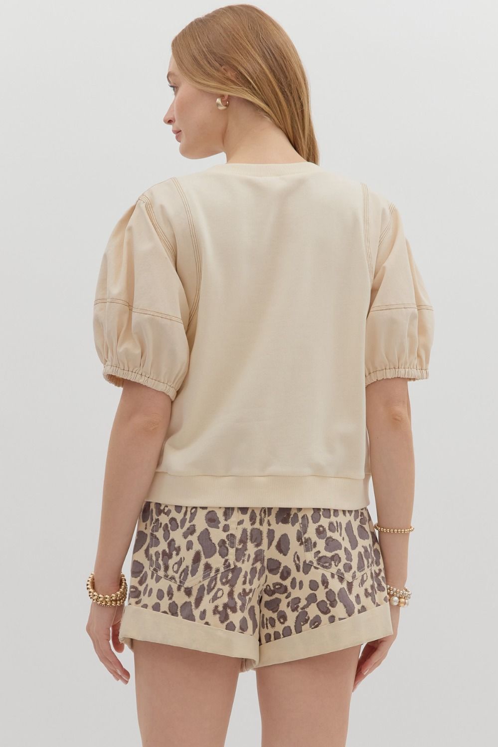 Ecru Jean Stitch Top by Entro