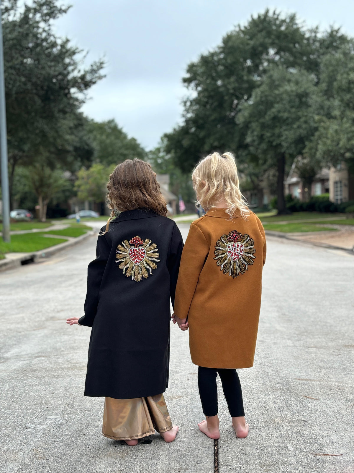 Kids Rhinestone Heart Jacket - Black by The Grove
