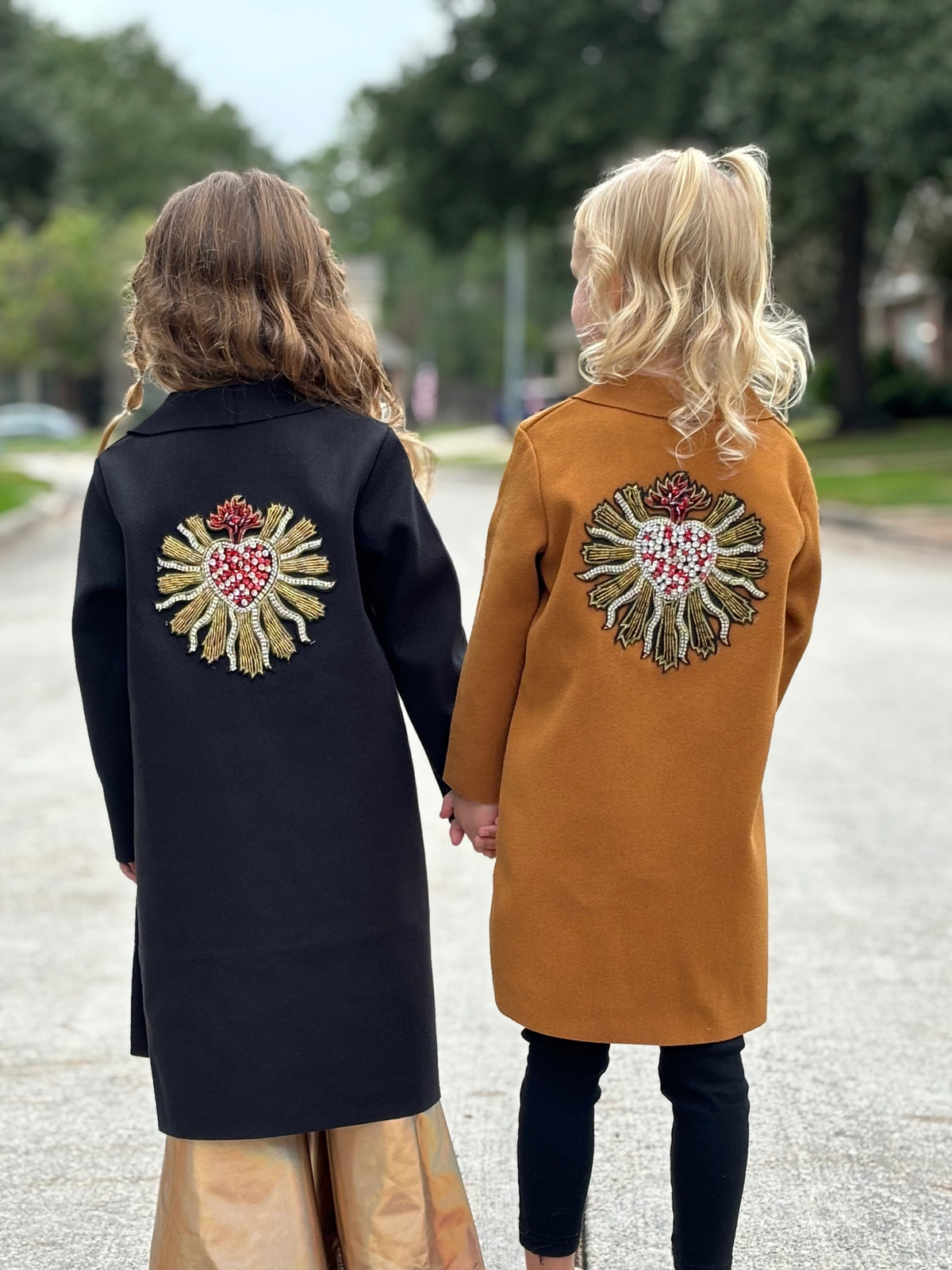 Kids Rhinestone Heart Jacket - Black by The Grove