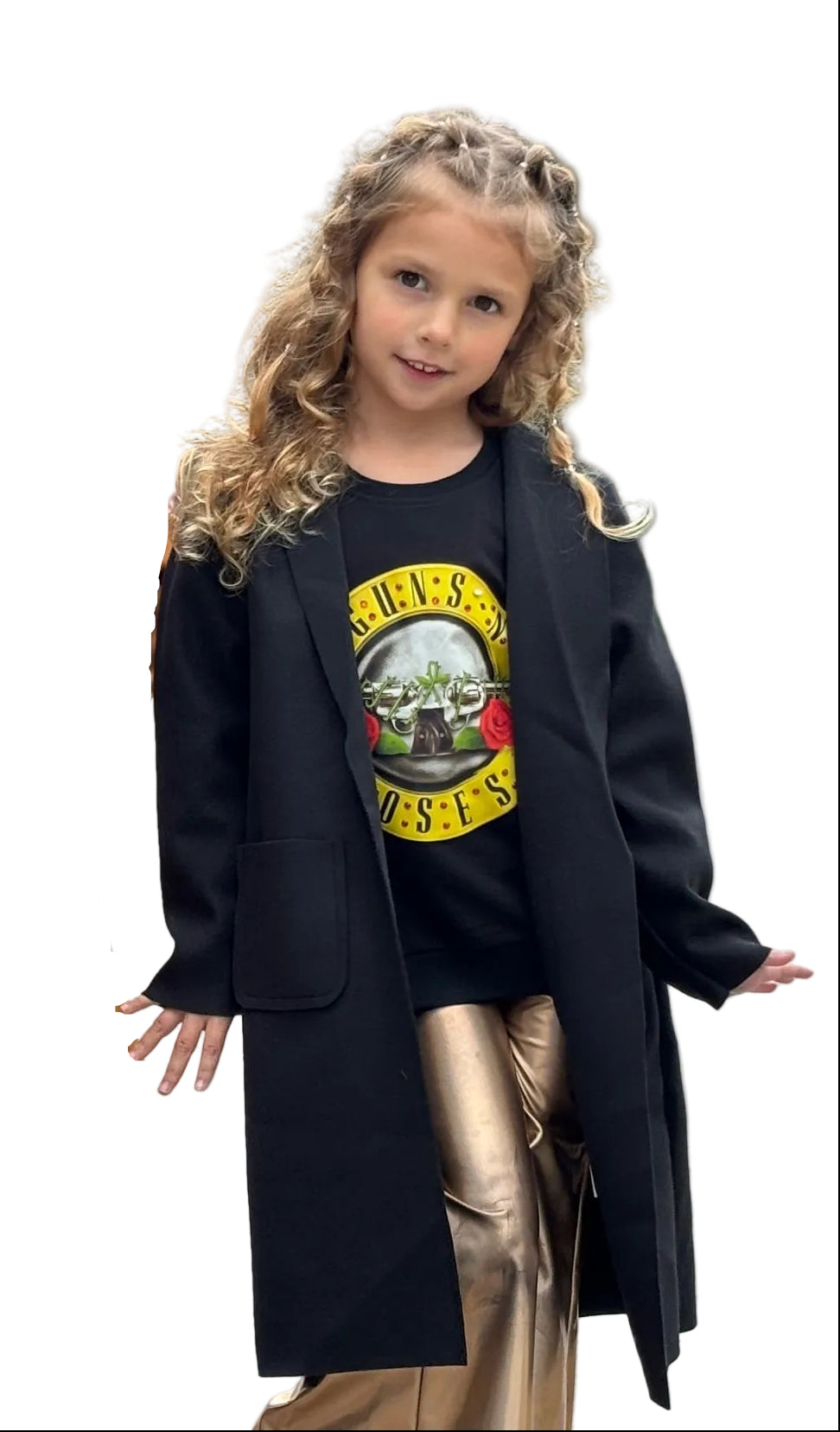 Kids Rhinestone Heart Jacket - Black by The Grove