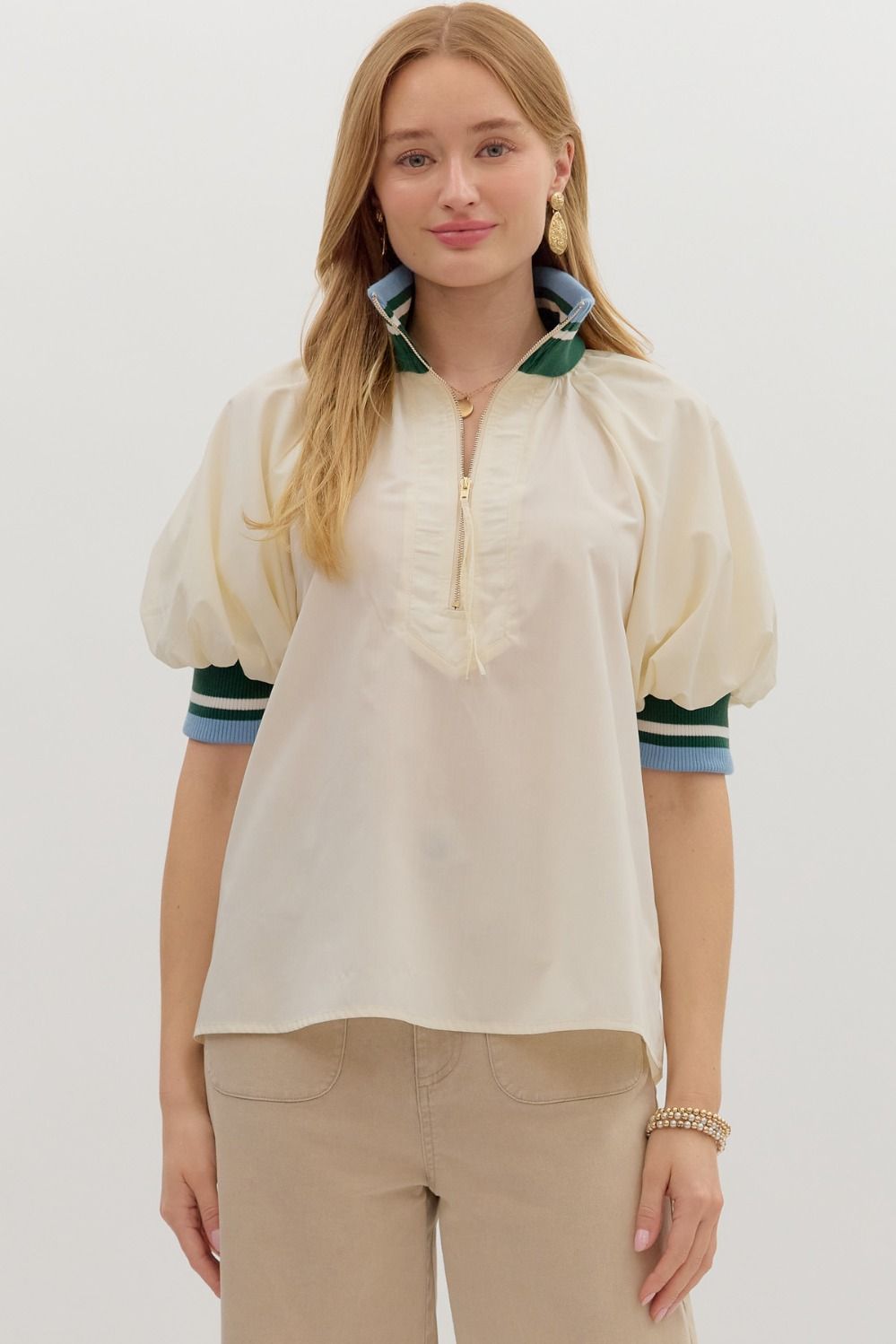 Cotton Cream Sporty Blouse