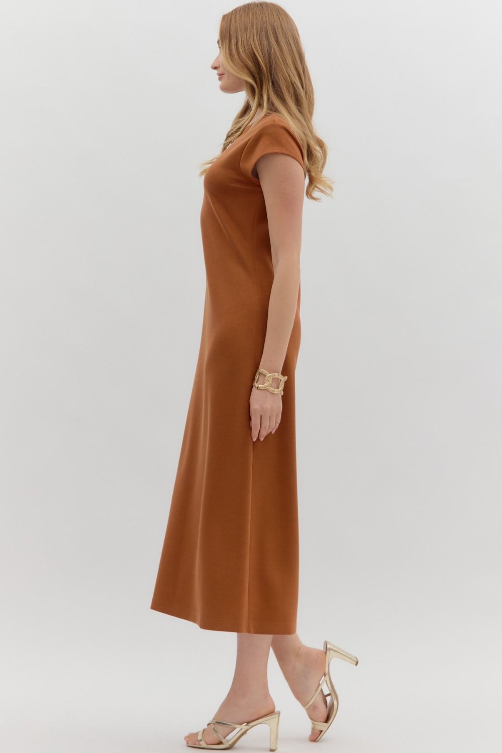 Not Your Basic Chestnut Brown Dress by Entro