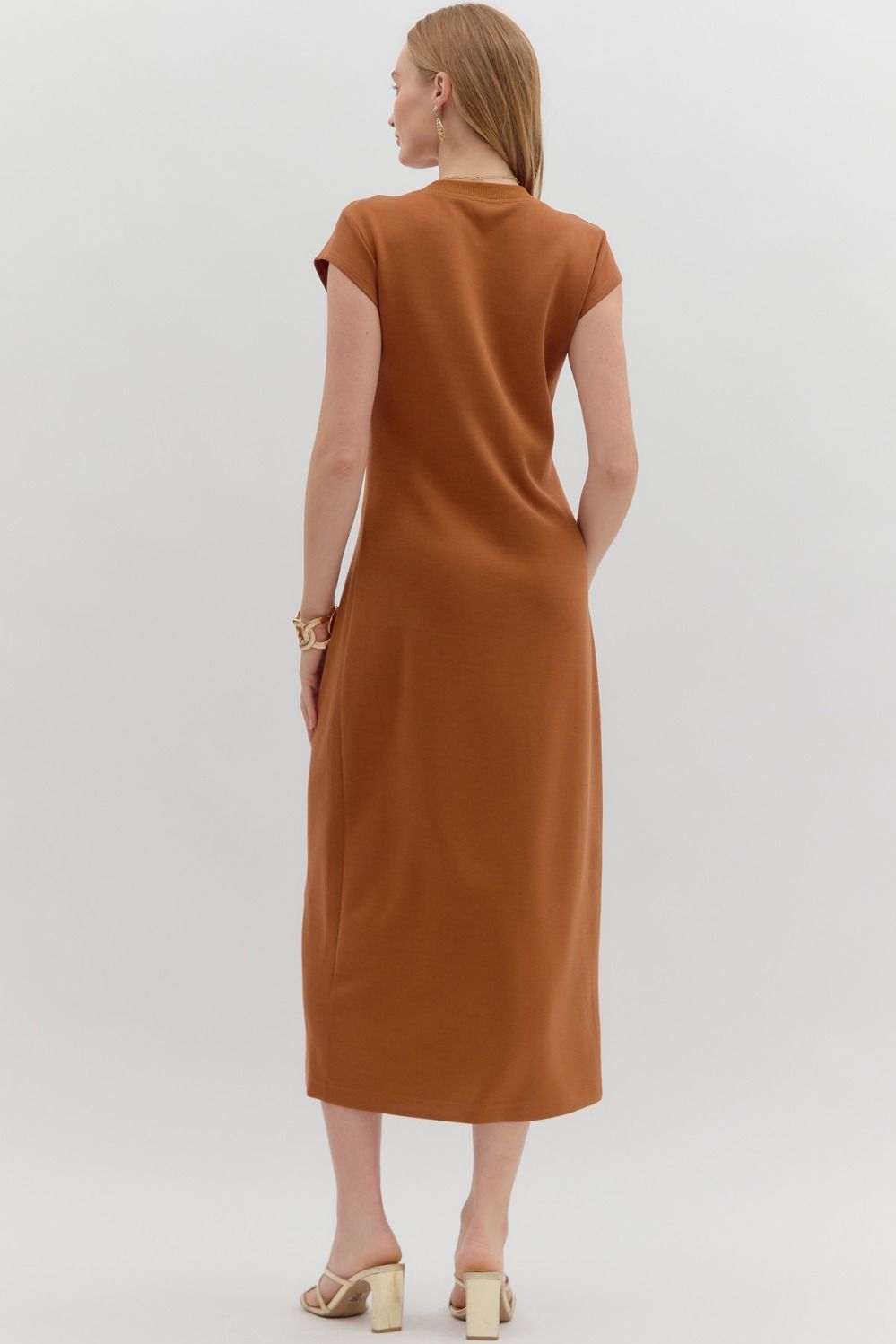 Not Your Basic Chestnut Brown Dress by Entro