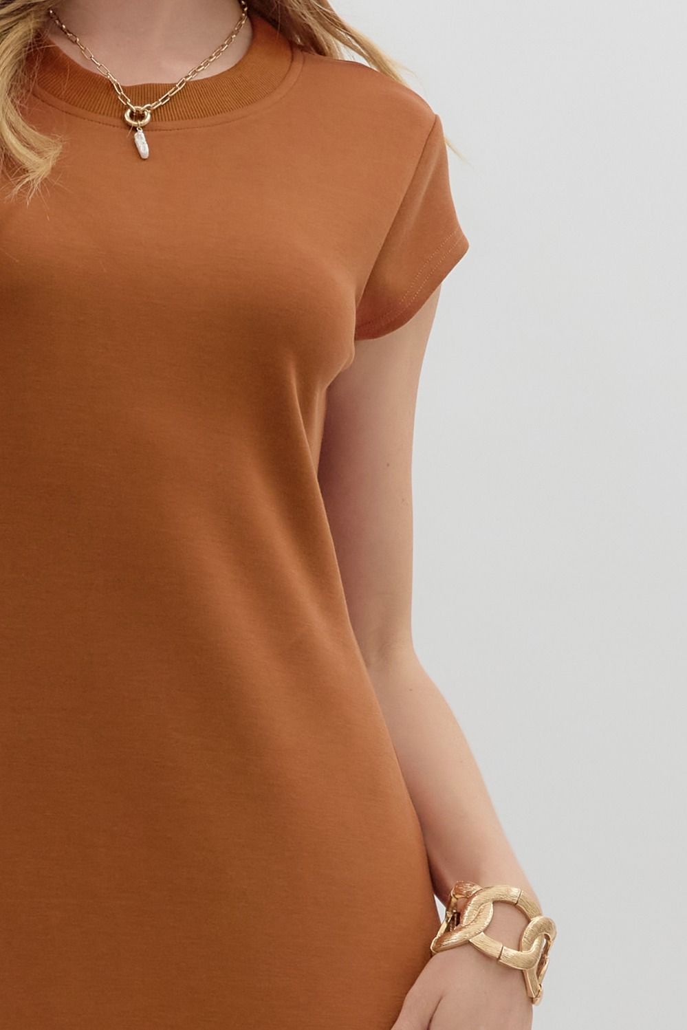 Not Your Basic Chestnut Brown Dress by Entro