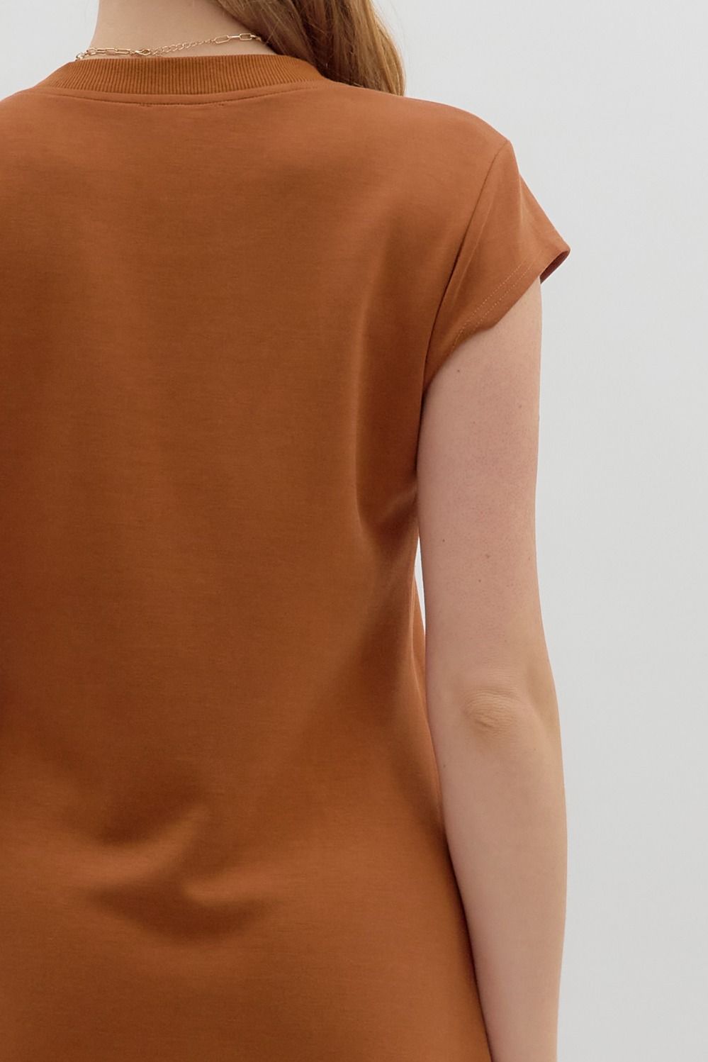 Not Your Basic Chestnut Brown Dress by Entro