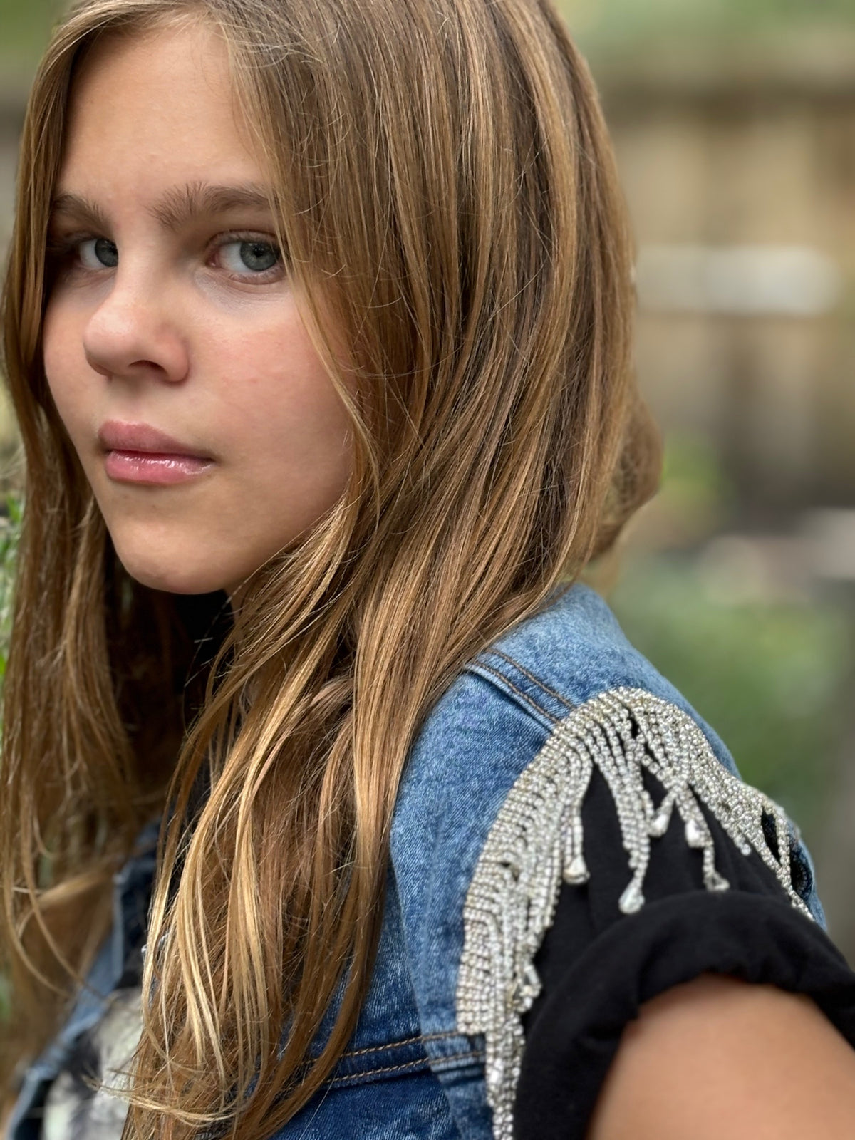 Rhinestone Fringe Vest by The Grove