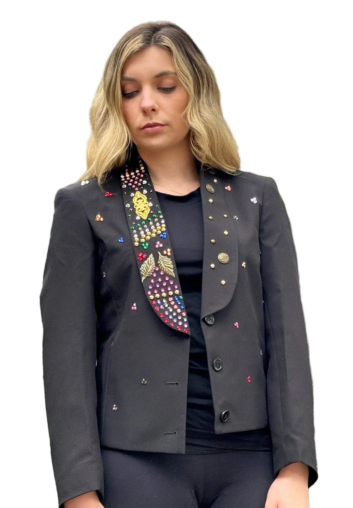 Black Rhinestone Bolero Jacket by The Grove
