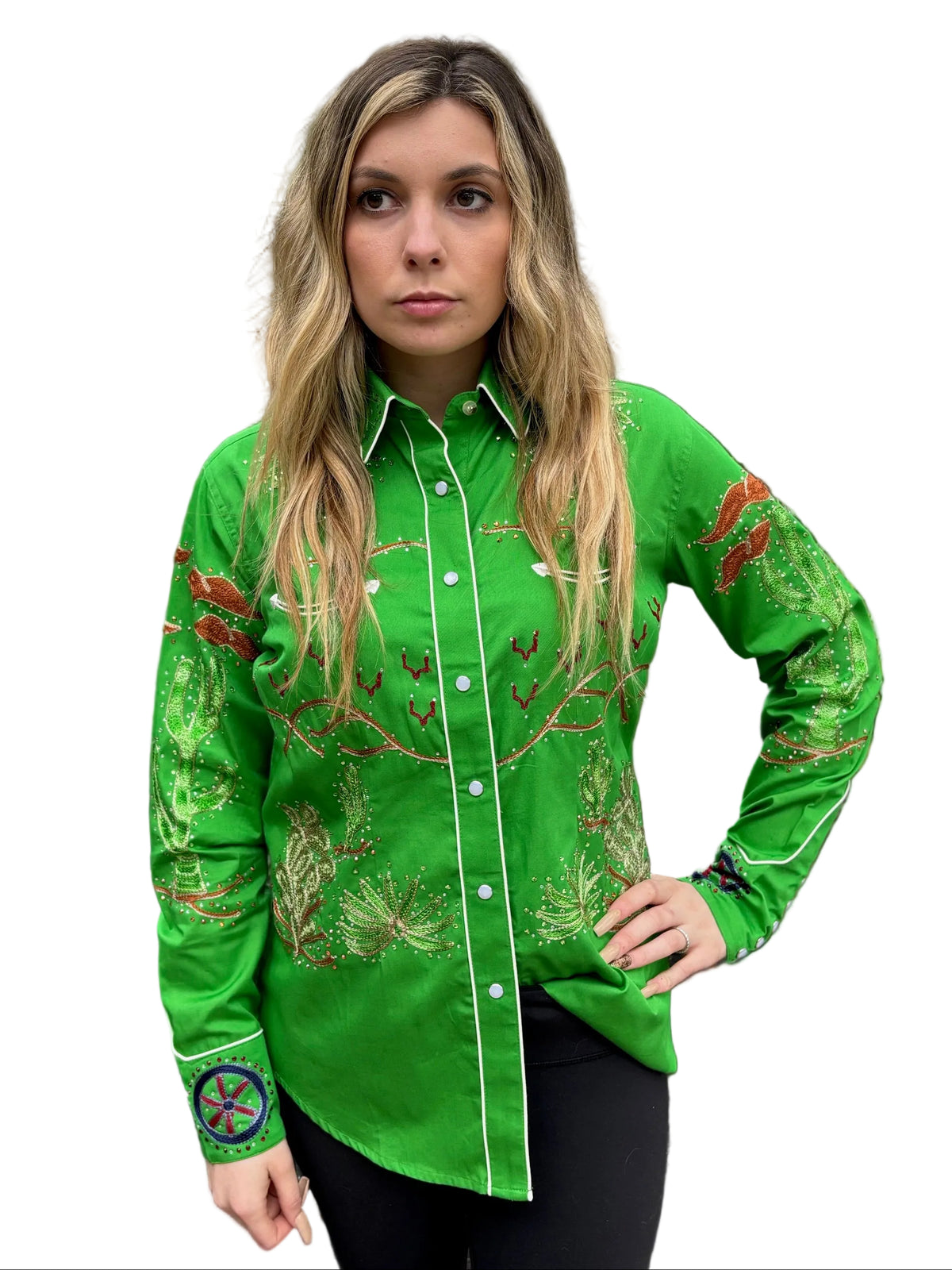 Rockmount Porter Wagoner Rhinestone Shirt - Green by The Grove