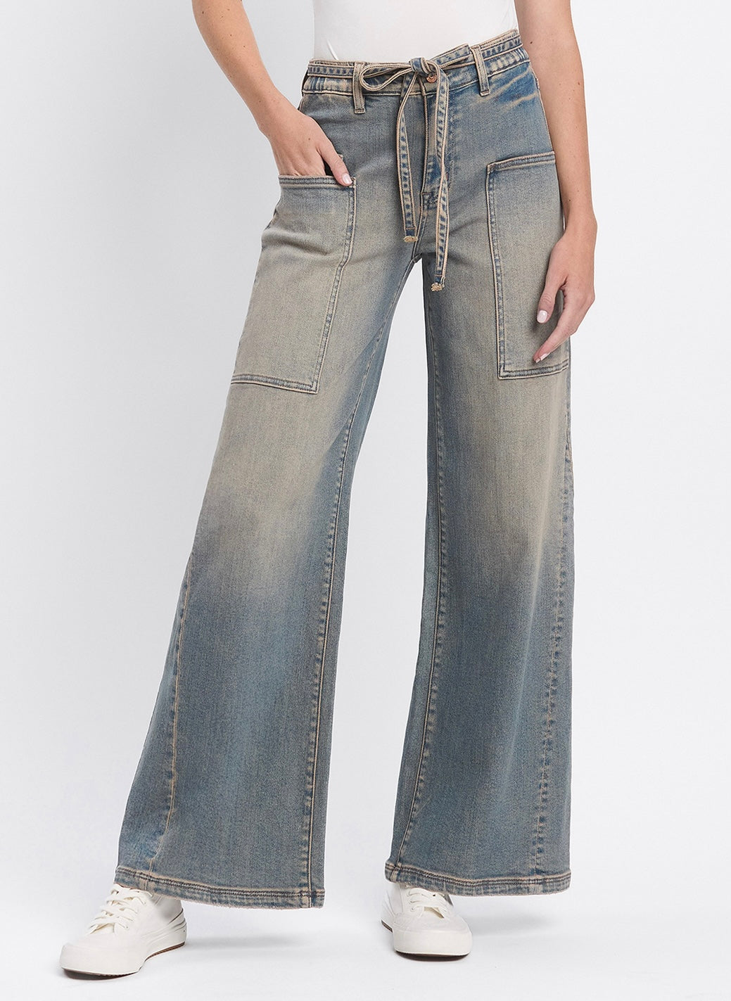Flying Monkey High Rise Drawstring Baggy Wide