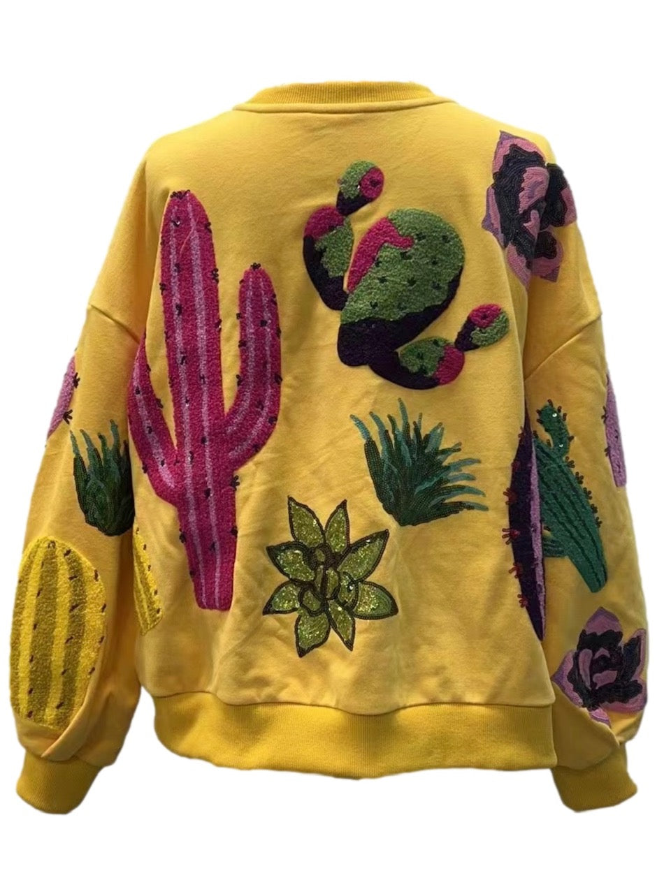 Queen of Sparkles Yellow Cactus Sweatshirt