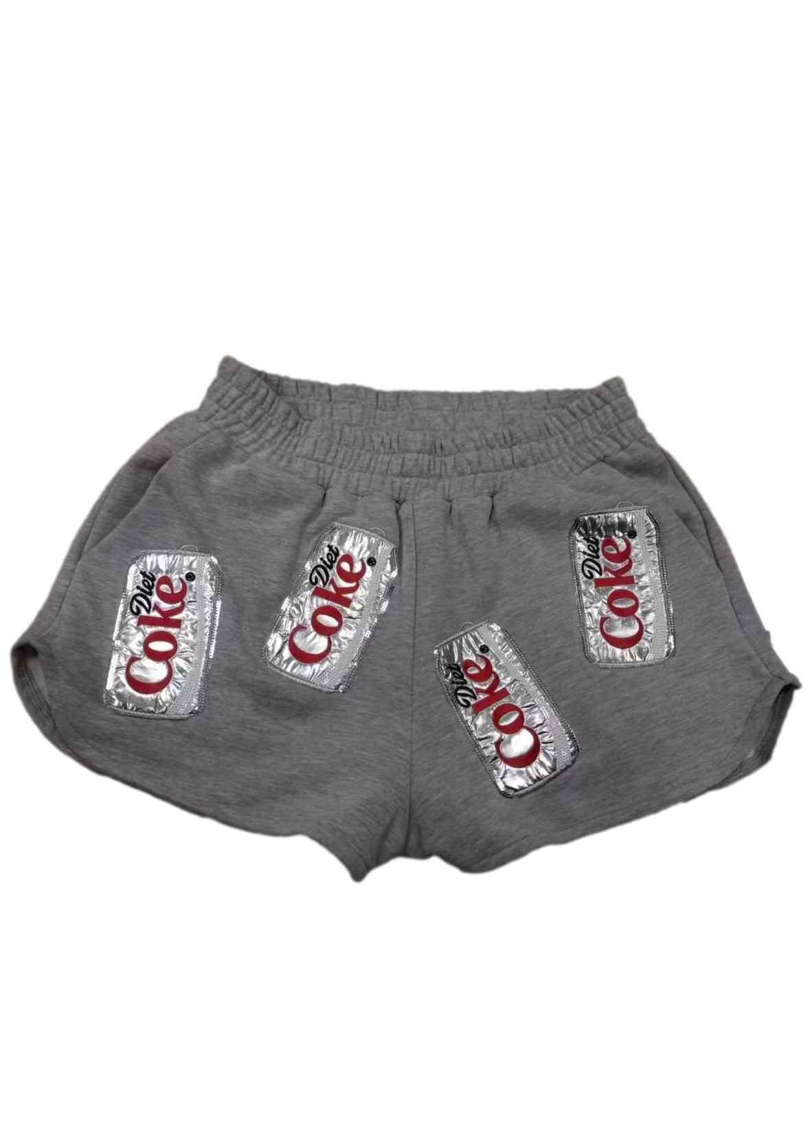 Queen of Sparkles Grey Scattered Diet Coke Can Short Set