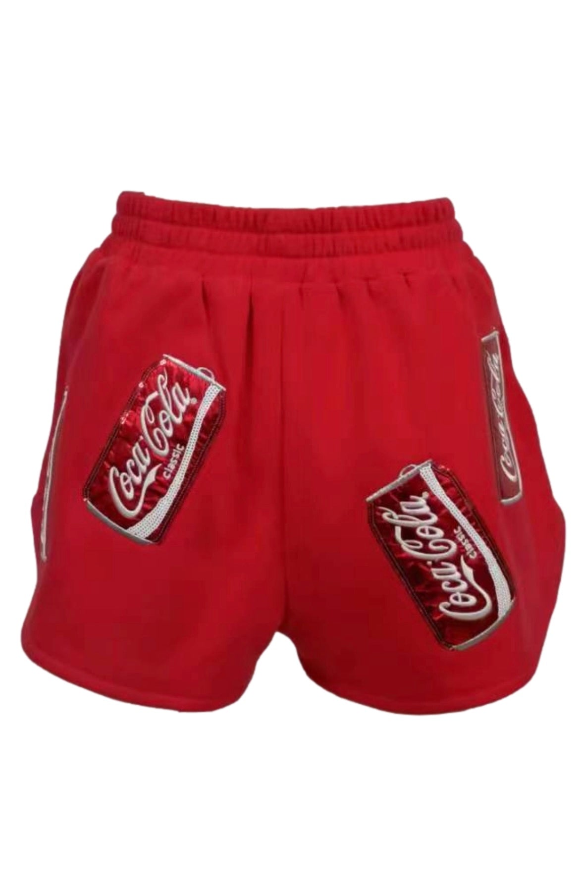 Queen of Sparkles Red Scattered Coke Can Short Set