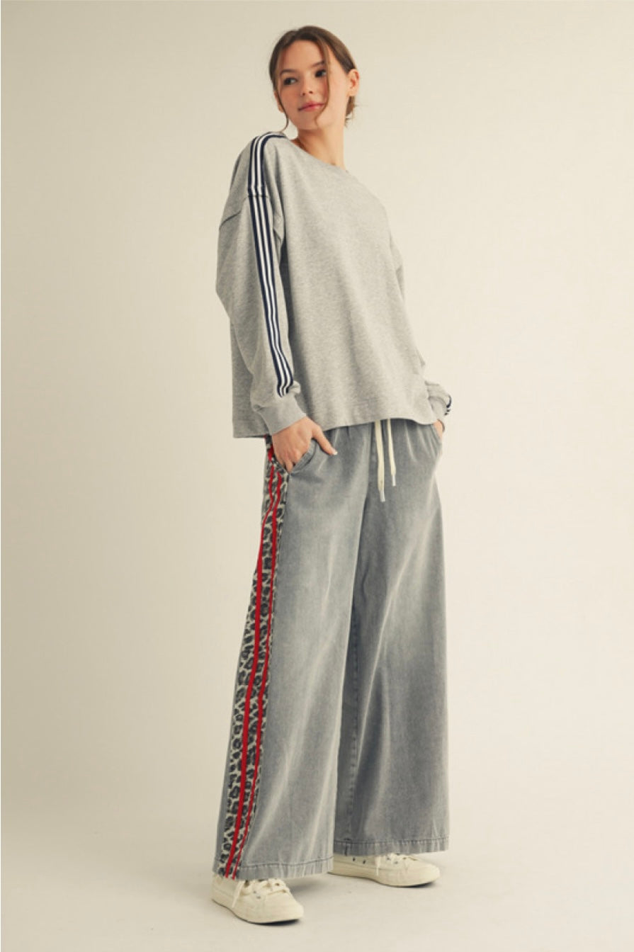 Leopard Striped Wide-Leg in Red