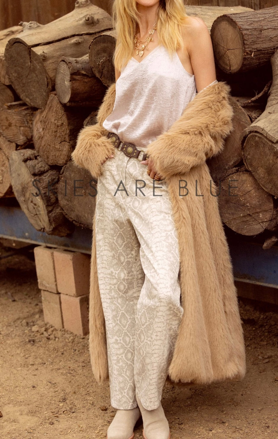 Camel Long Faux Fur