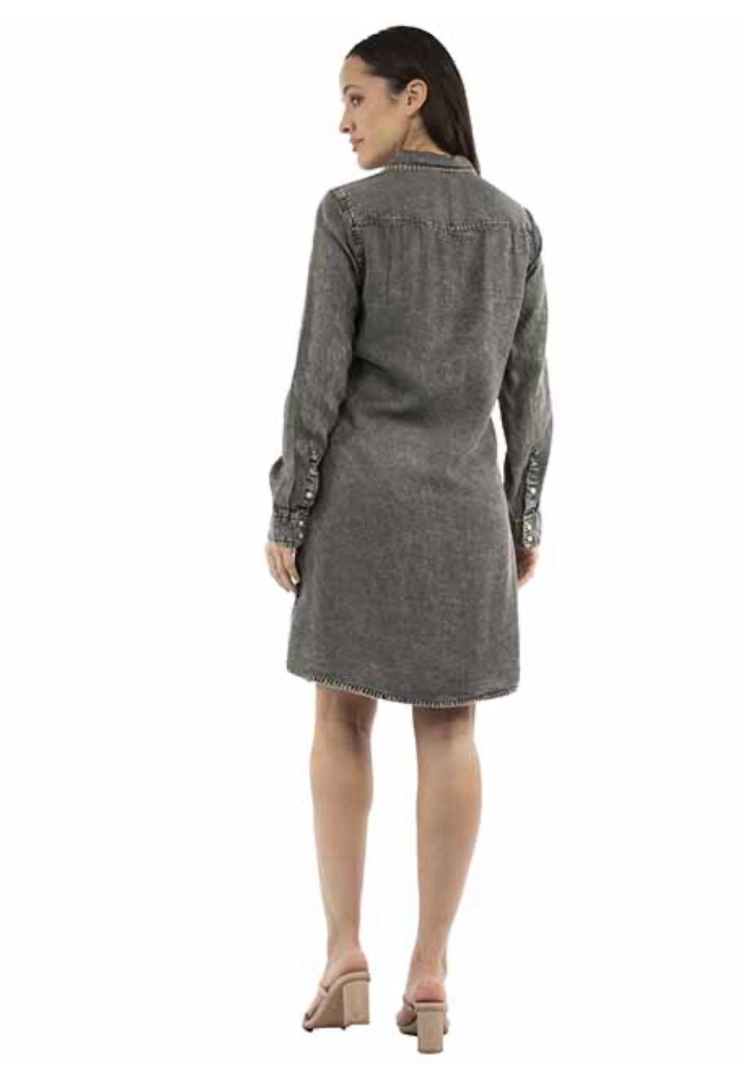 Pearl Snap Whip Stitch Dress