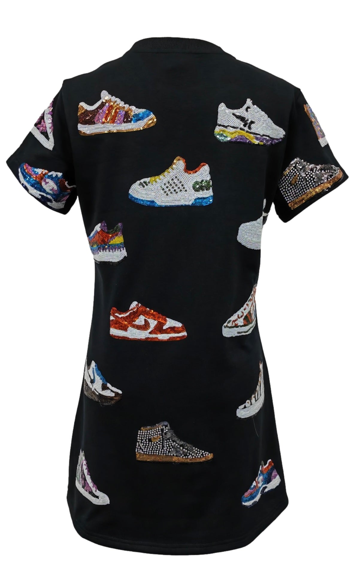 Queen of Sparkles Black Sneaker All Over Tee Dress