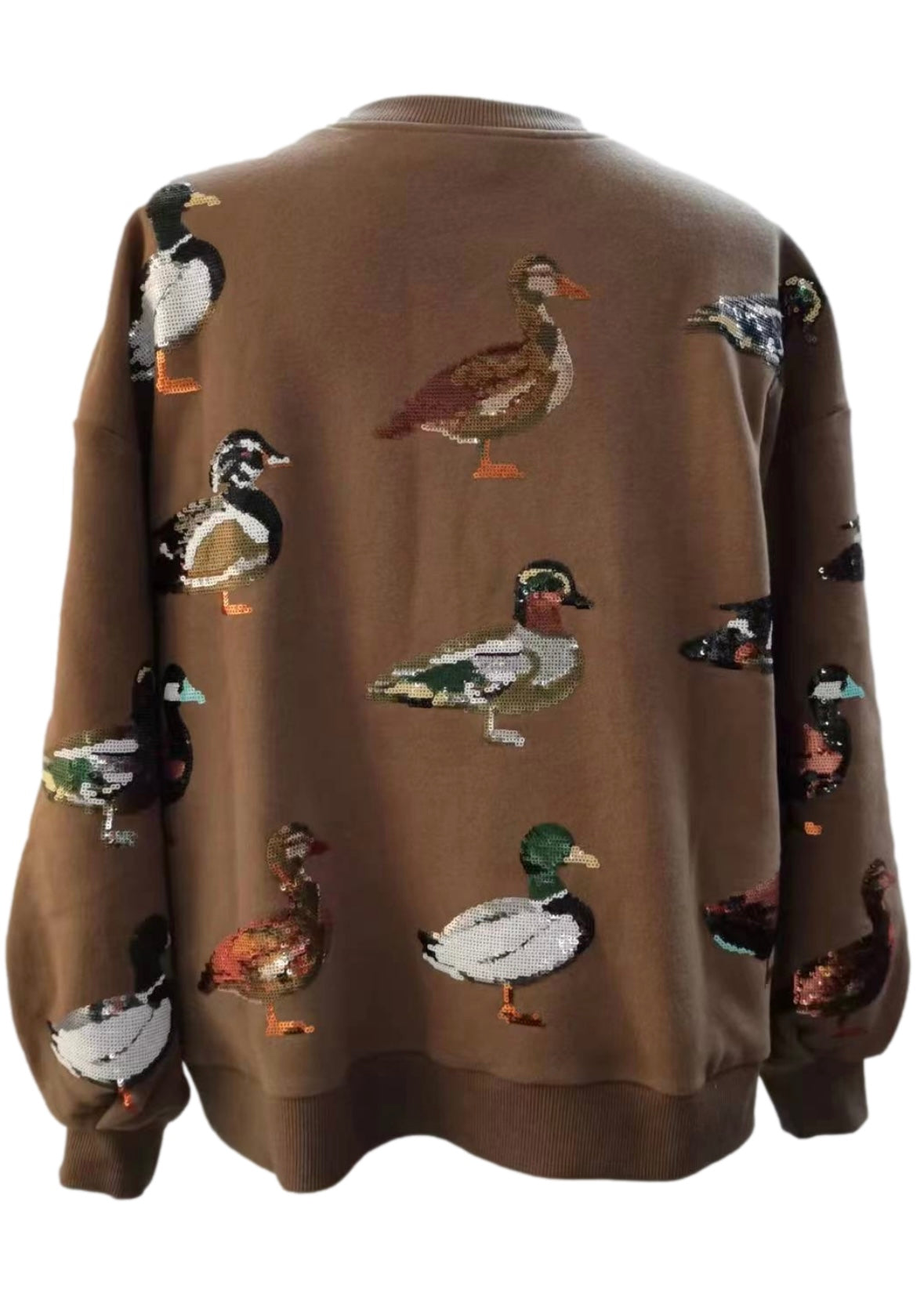 Queen of Sparkles Brown Scattered Duck Sweatshirt