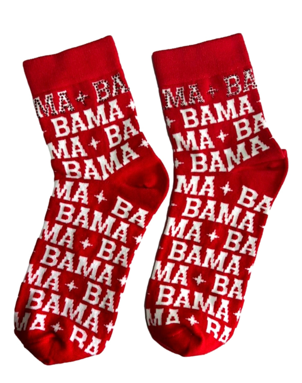 Queen of Sparkles Licensed White & Crimson 'Bama' Socks