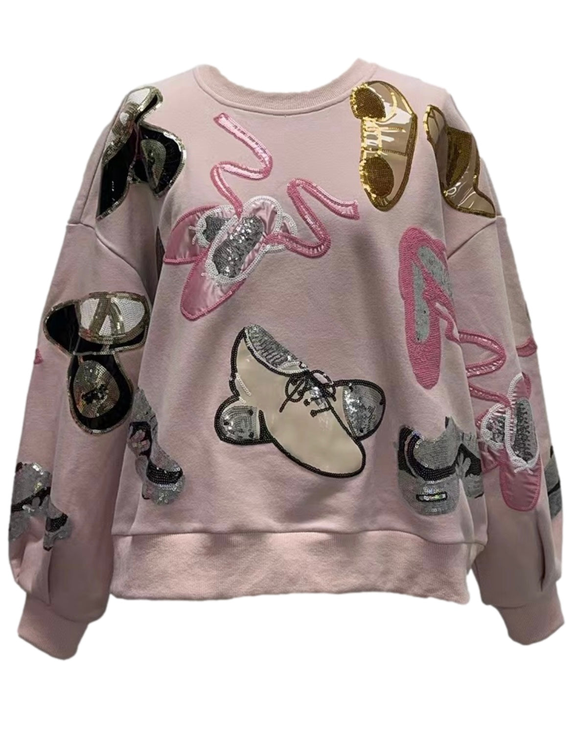 Queen of Sparkles Light Pink Dance Shoes Sweatshirt