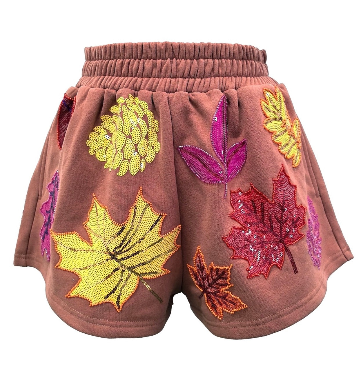 Queen of Sparkles Brown Fall Leaves Shorts