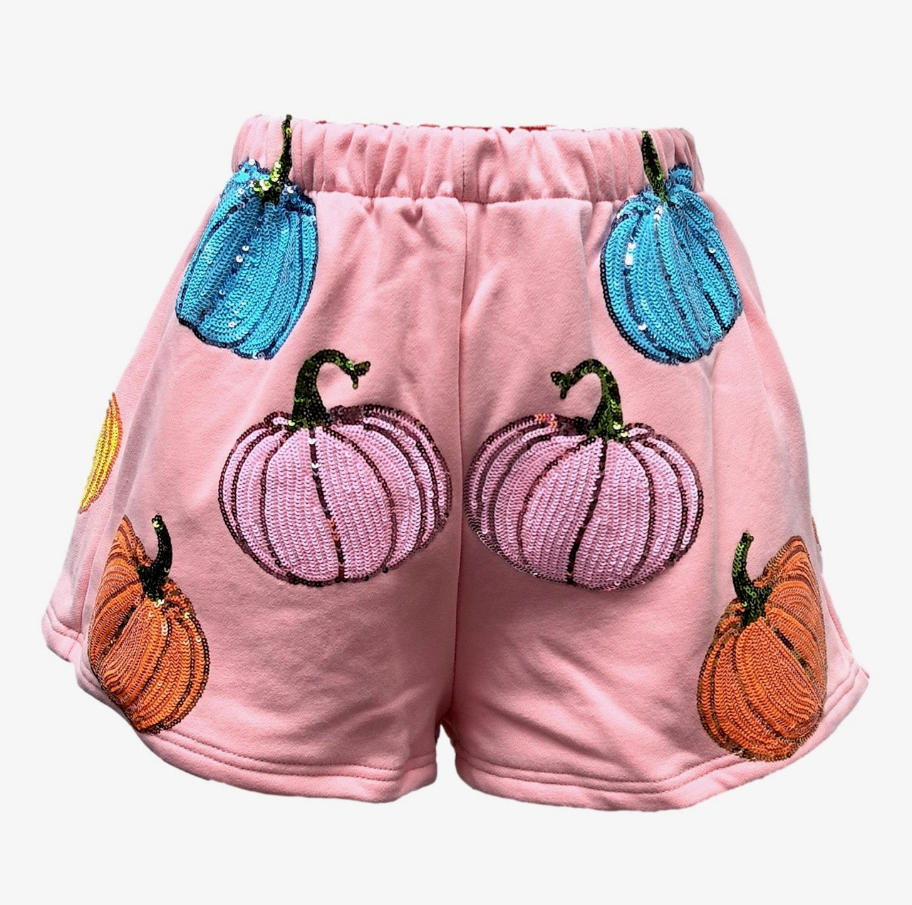 Queen of Sparkles Pink Multi Pumpkin Shorts