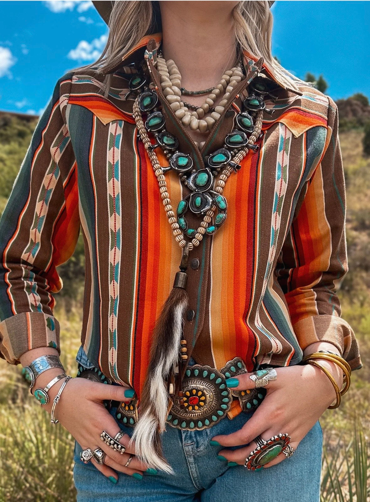 Silverado Apparel Kacey Top Serape - Desert Sun