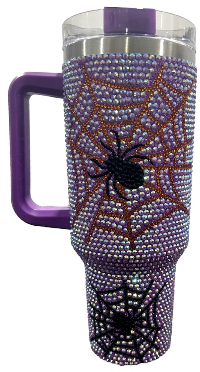 Queen of Sparkles Lavender Spider Web Tumbler