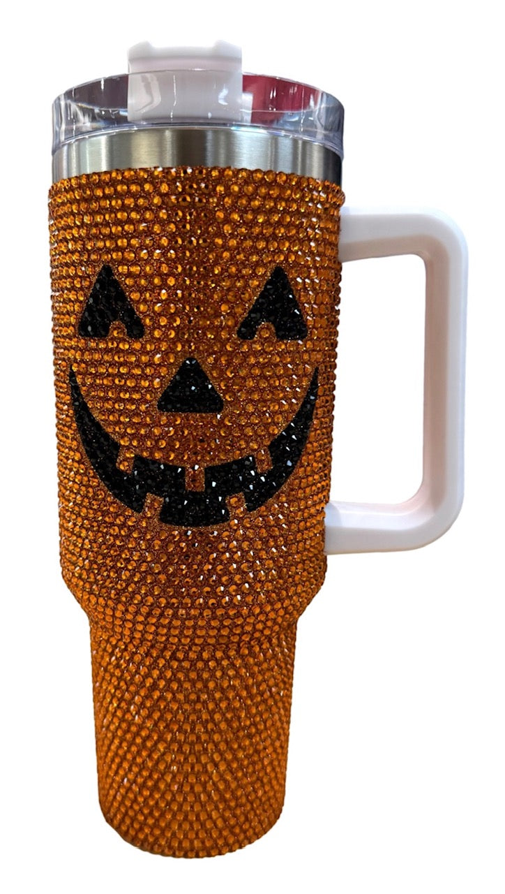 Queen of Sparkles Orange Pumpkin Tumbler