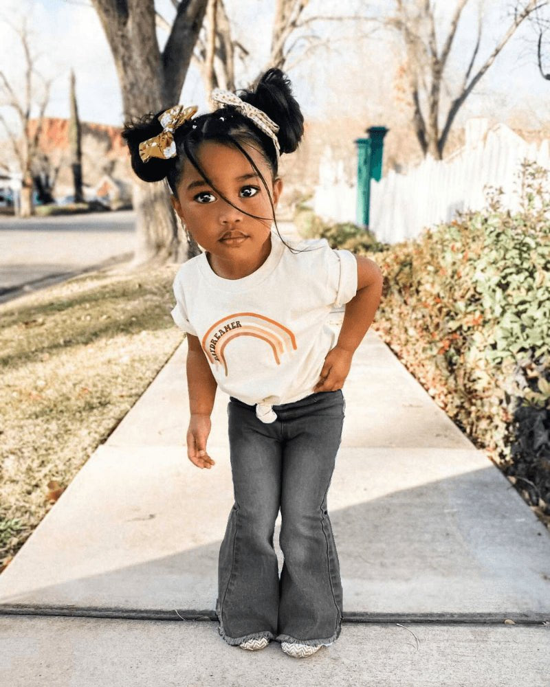 Kid Denim Bell Bottoms Black Wash by Bailey's Blossoms