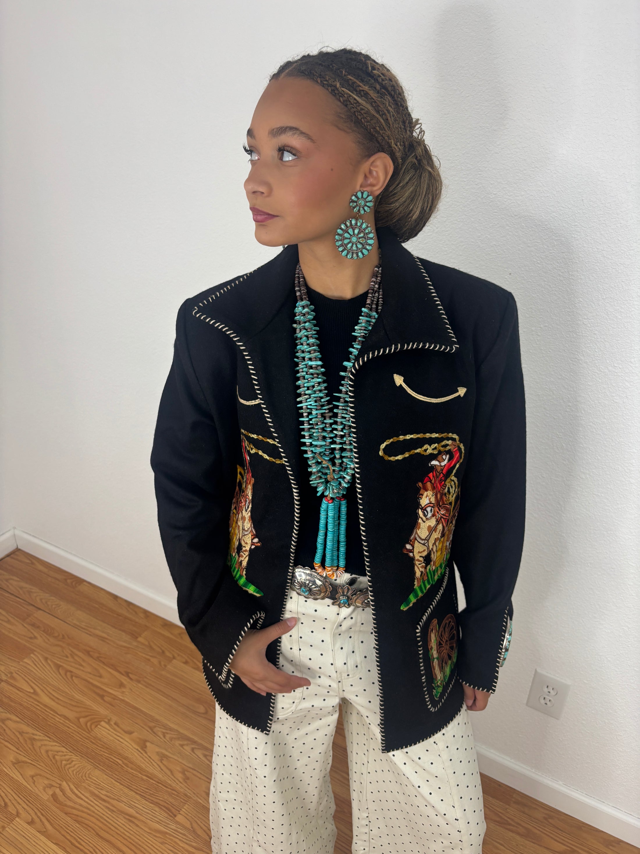 Whipstitch Western Jacket - Black