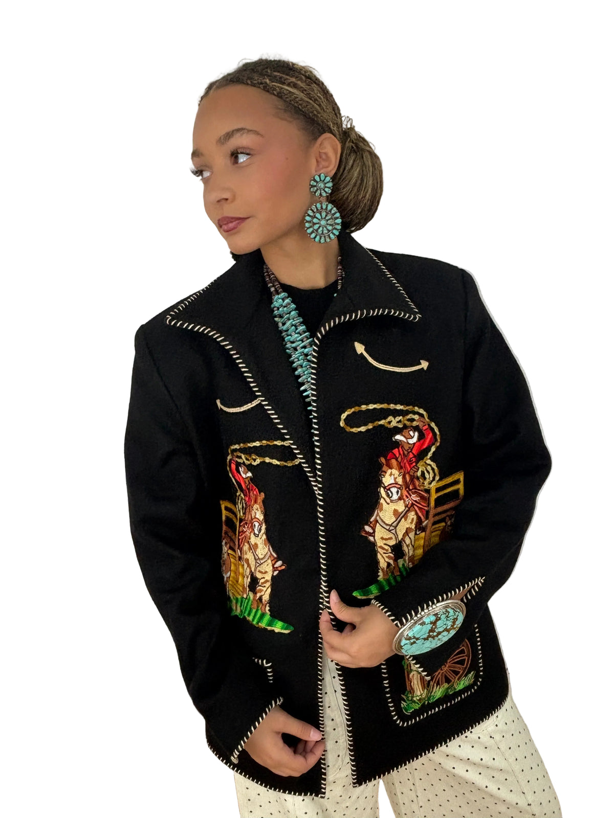 Whipstitch Western Jacket - Black