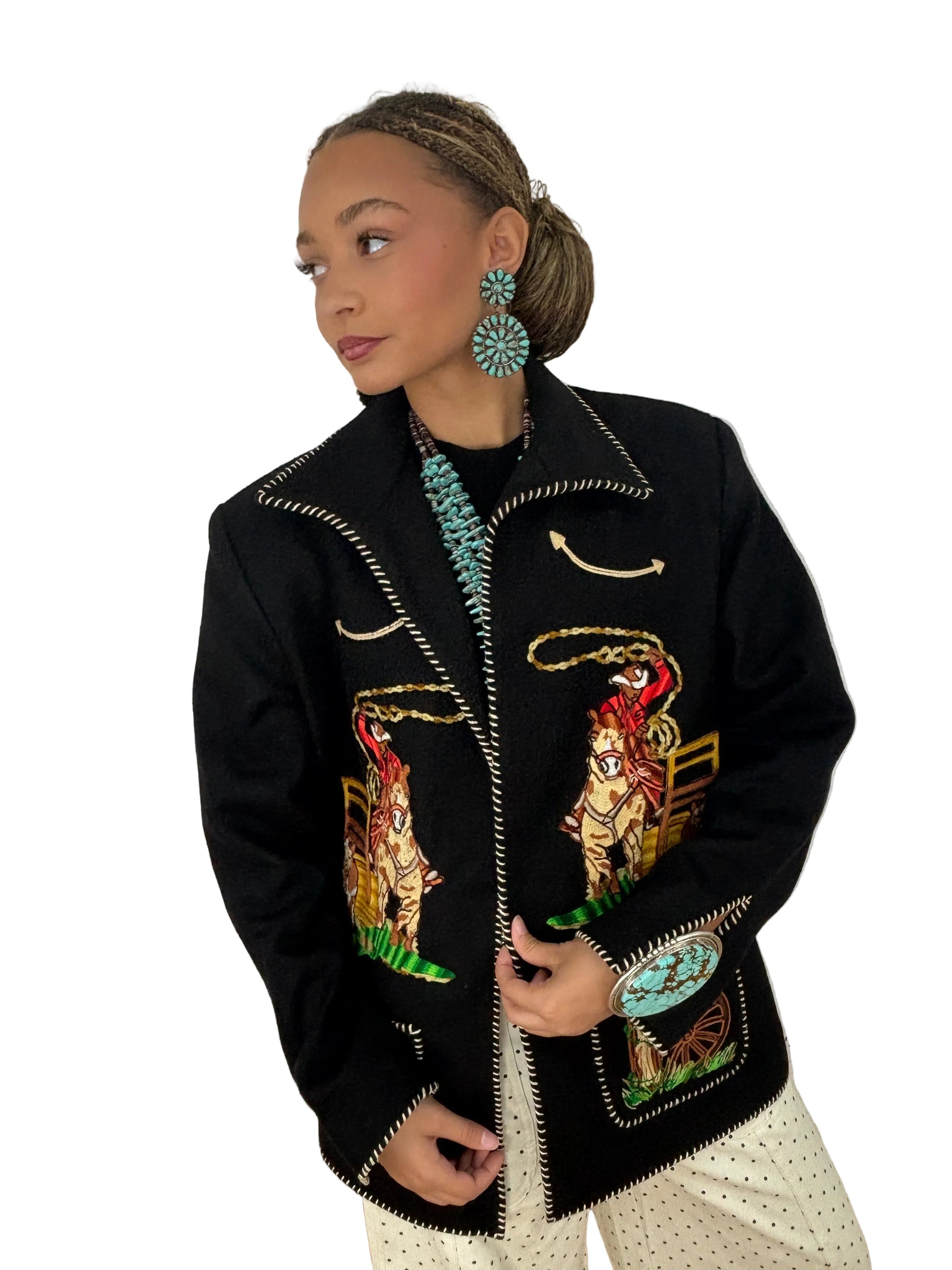 Whipstitch Western Jacket - Black