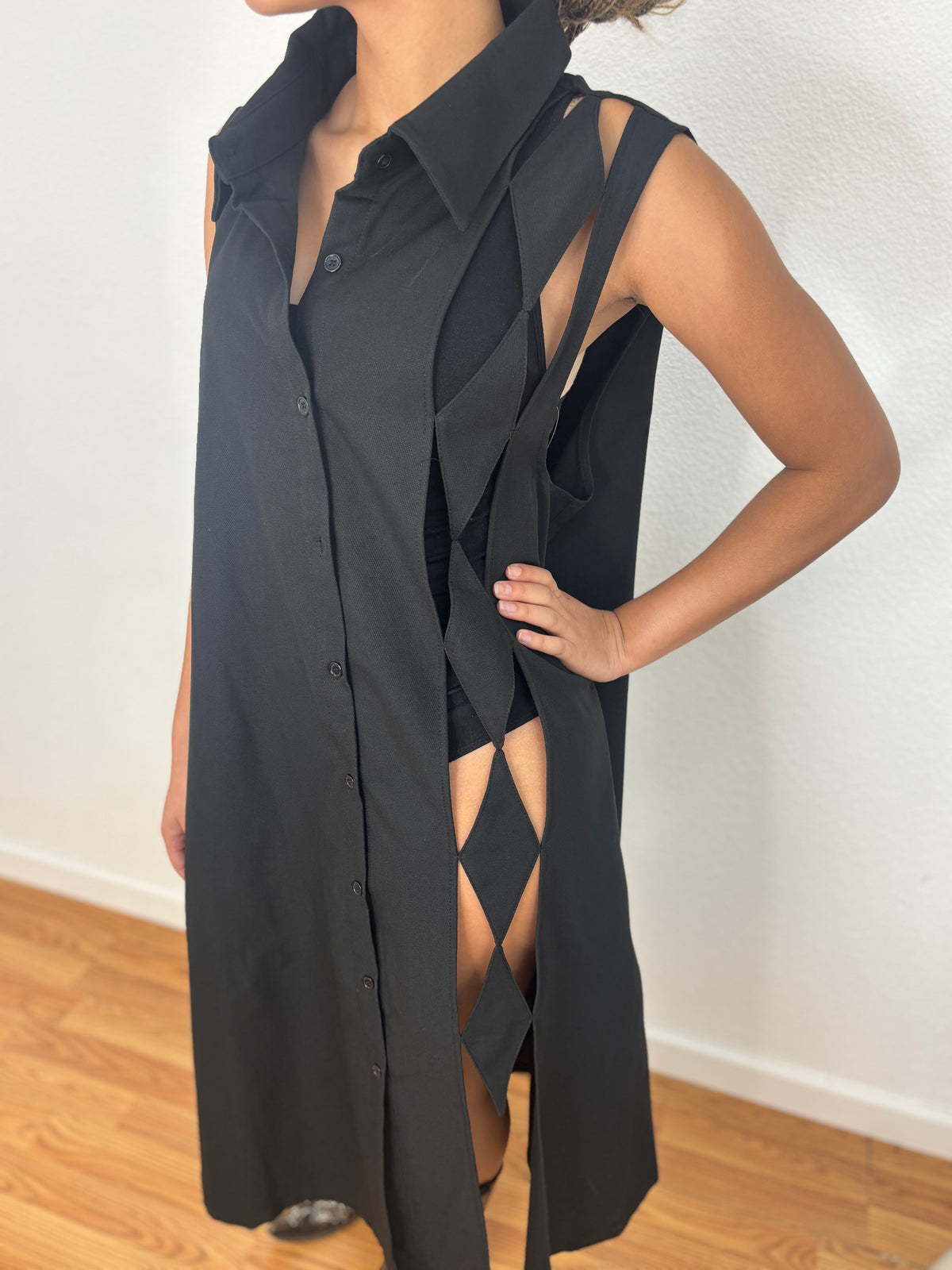Beulah Dress with Geometric Cutouts