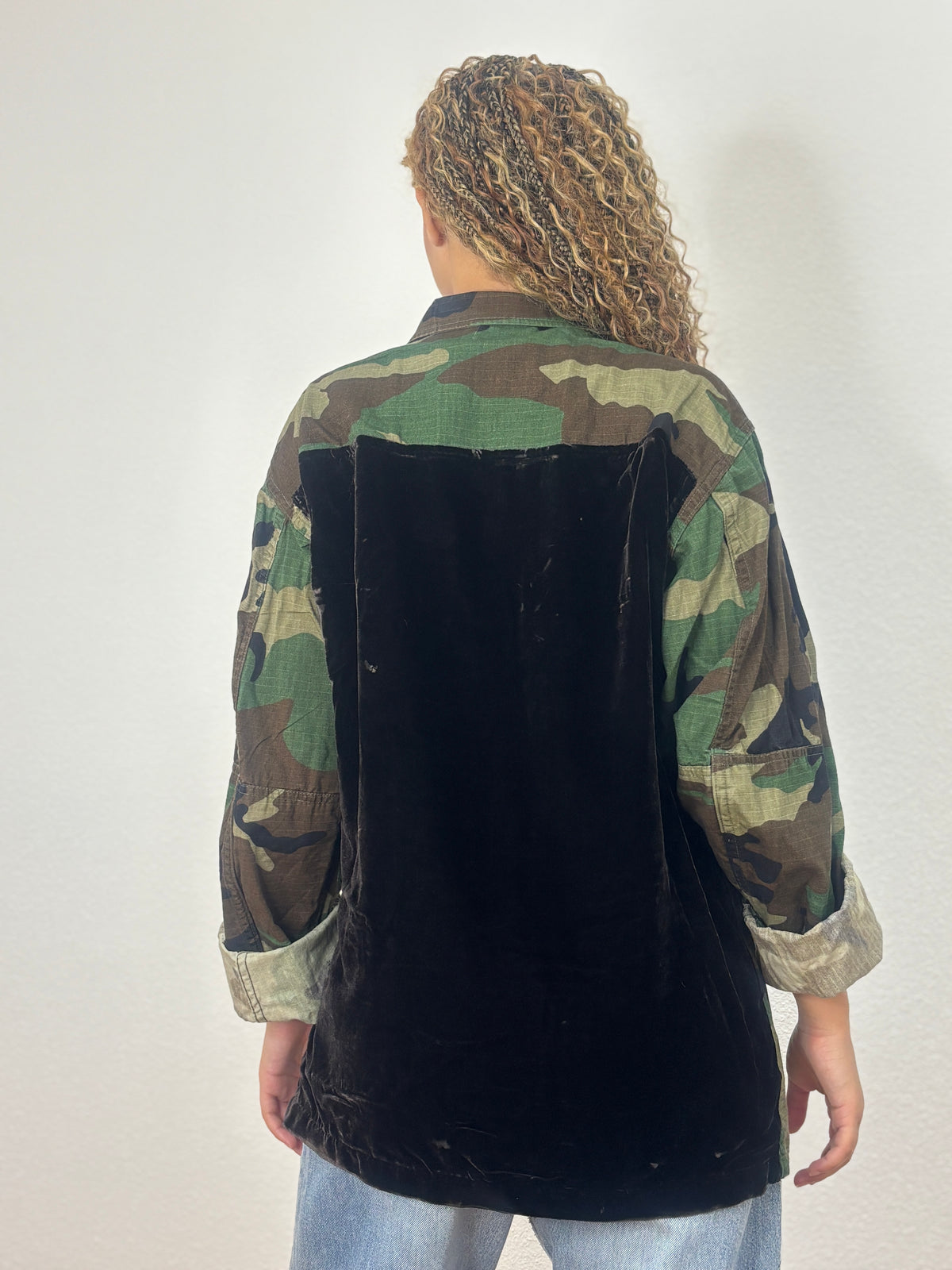 Vintage Camo Jackets-Brown Silk Velvet