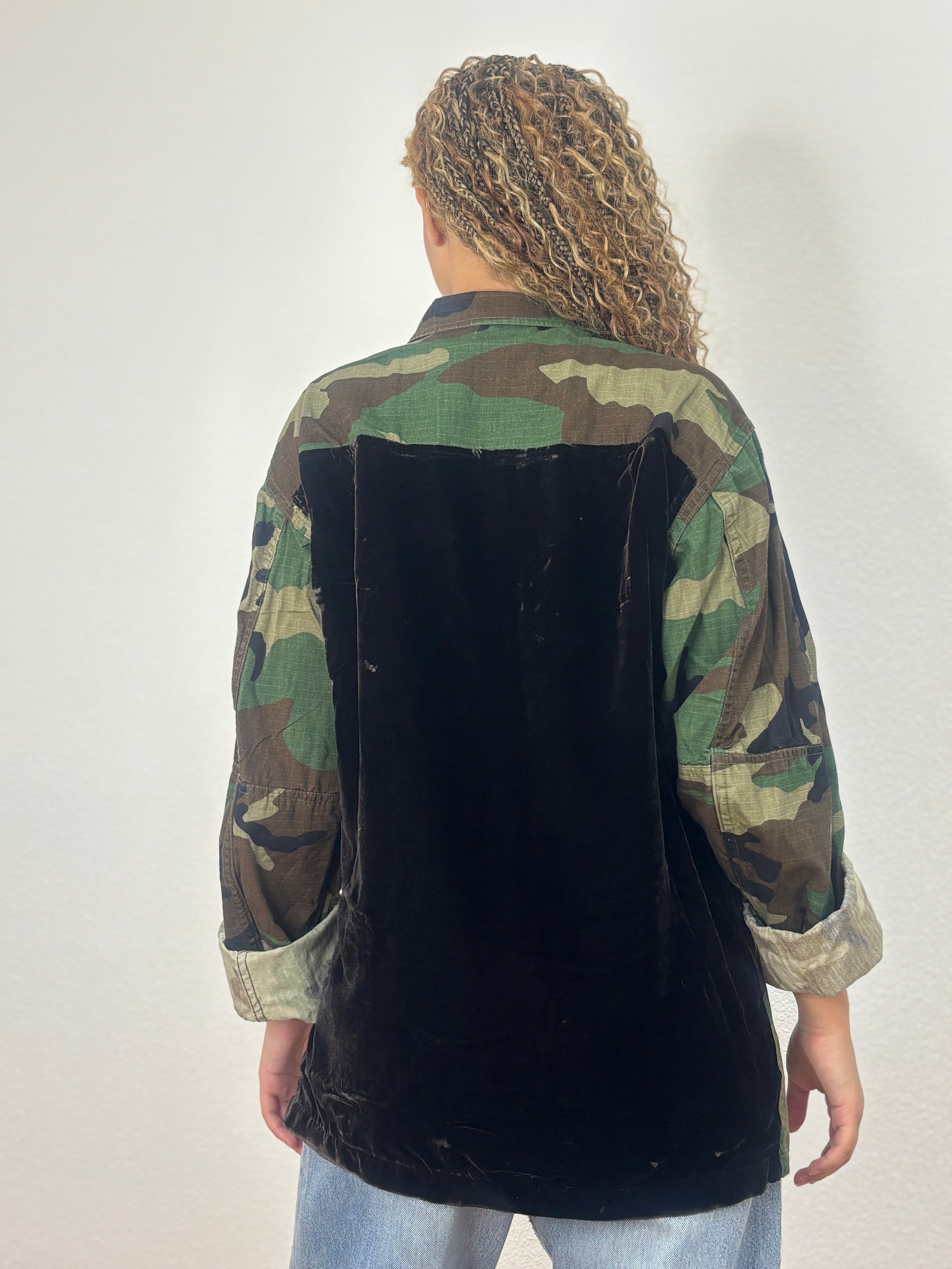 Vintage Camo Jackets-Brown Silk Velvet