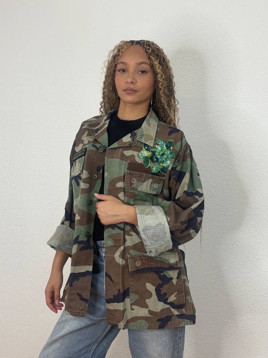 Vintage Camo Jackets-Marbled Geo Fabric