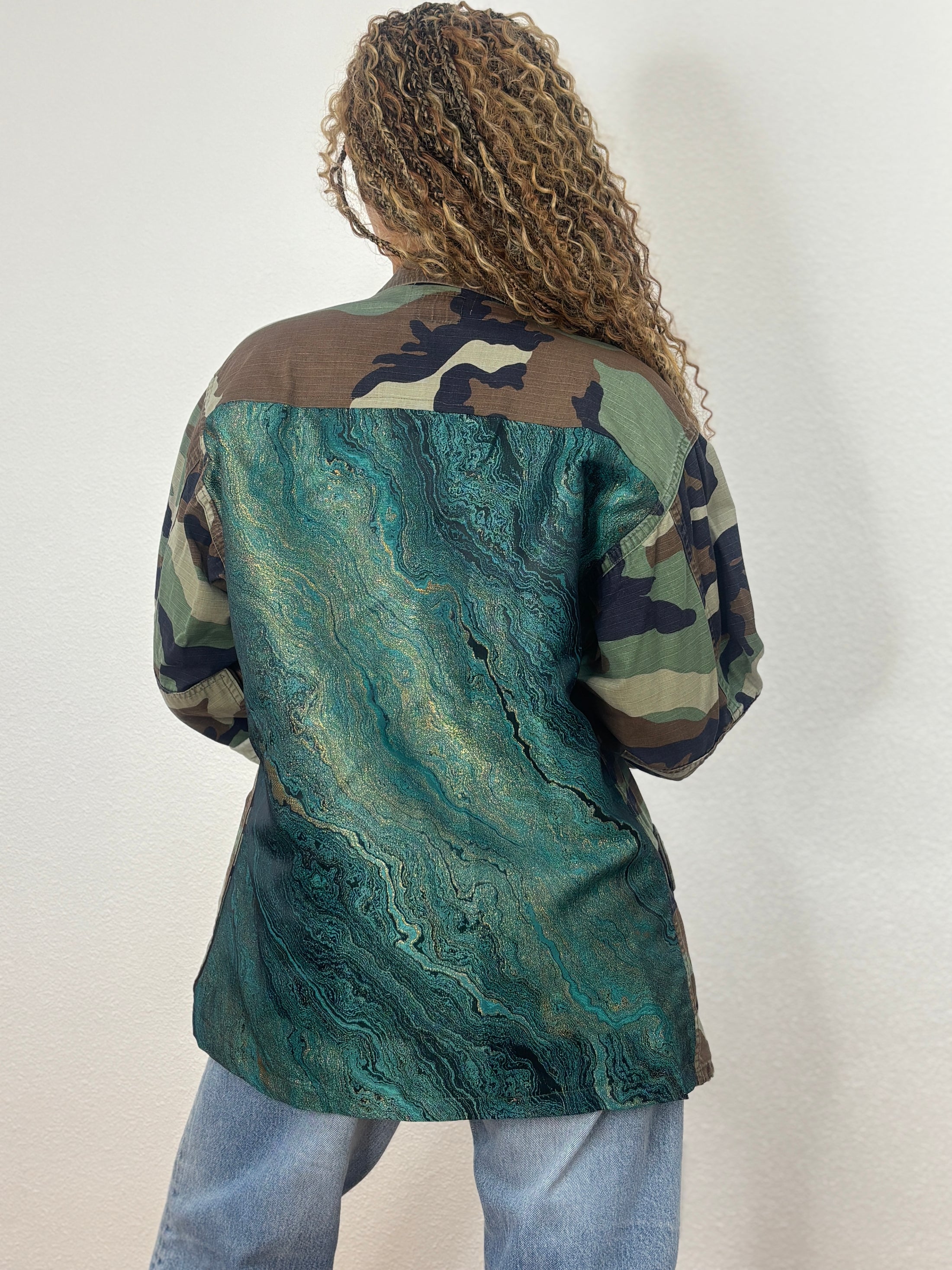 Vintage Camo Jackets-Marbled Geo Fabric