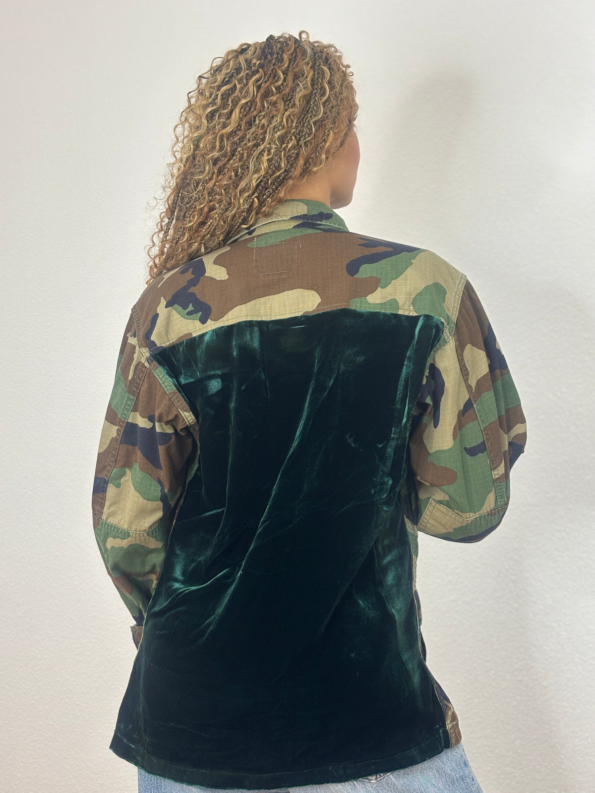 Vintage Camo Jackets-Green Silk Velvet