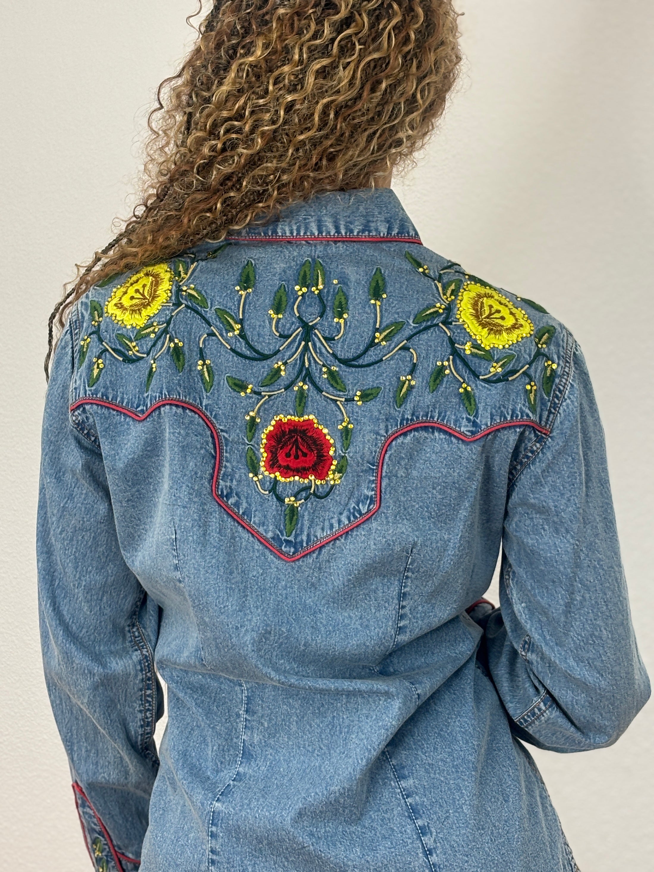 Rockmount Denim Roses and Rhinestone