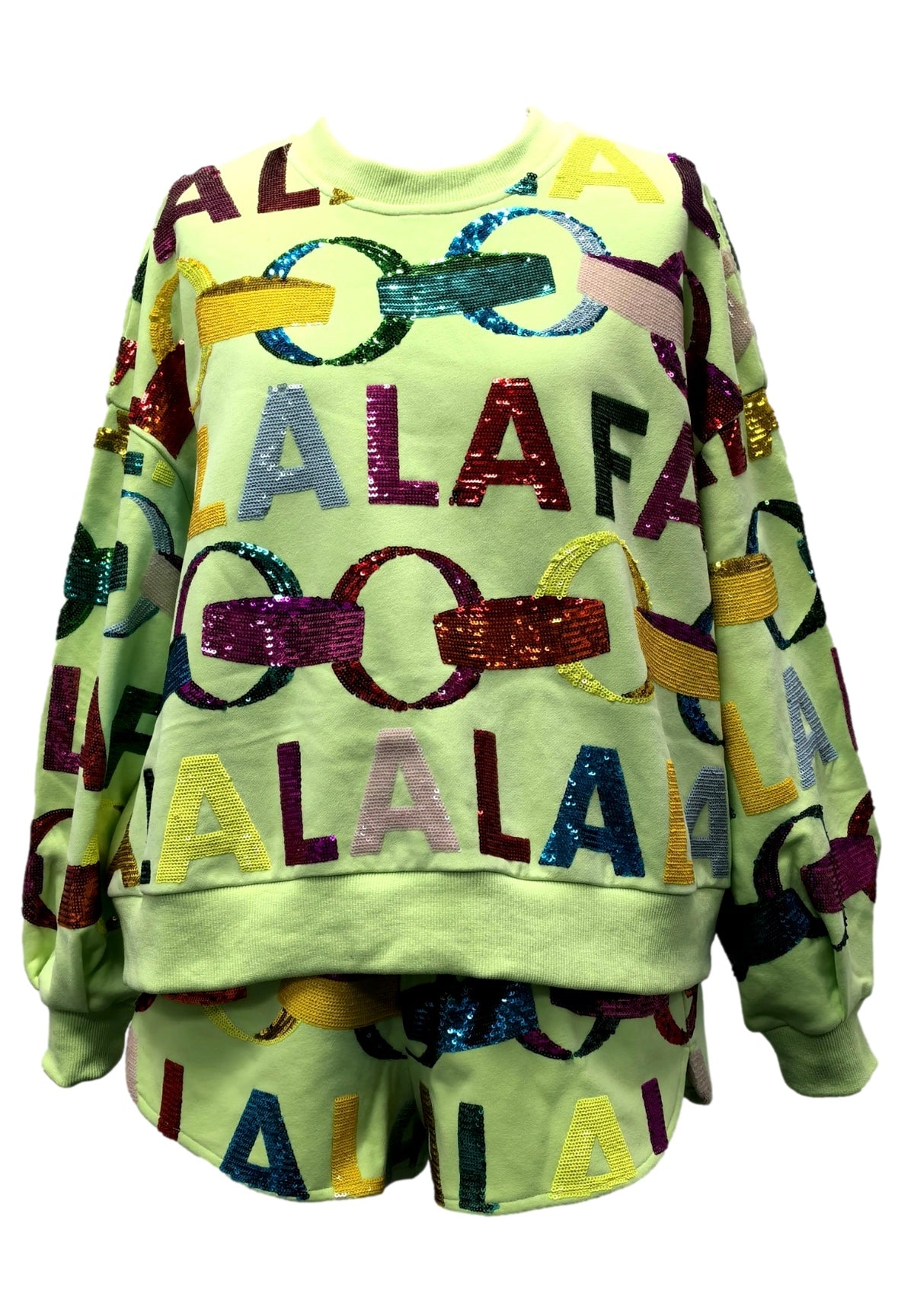 Queen of Sparkles Green FALALA with Garland Sweatshirt