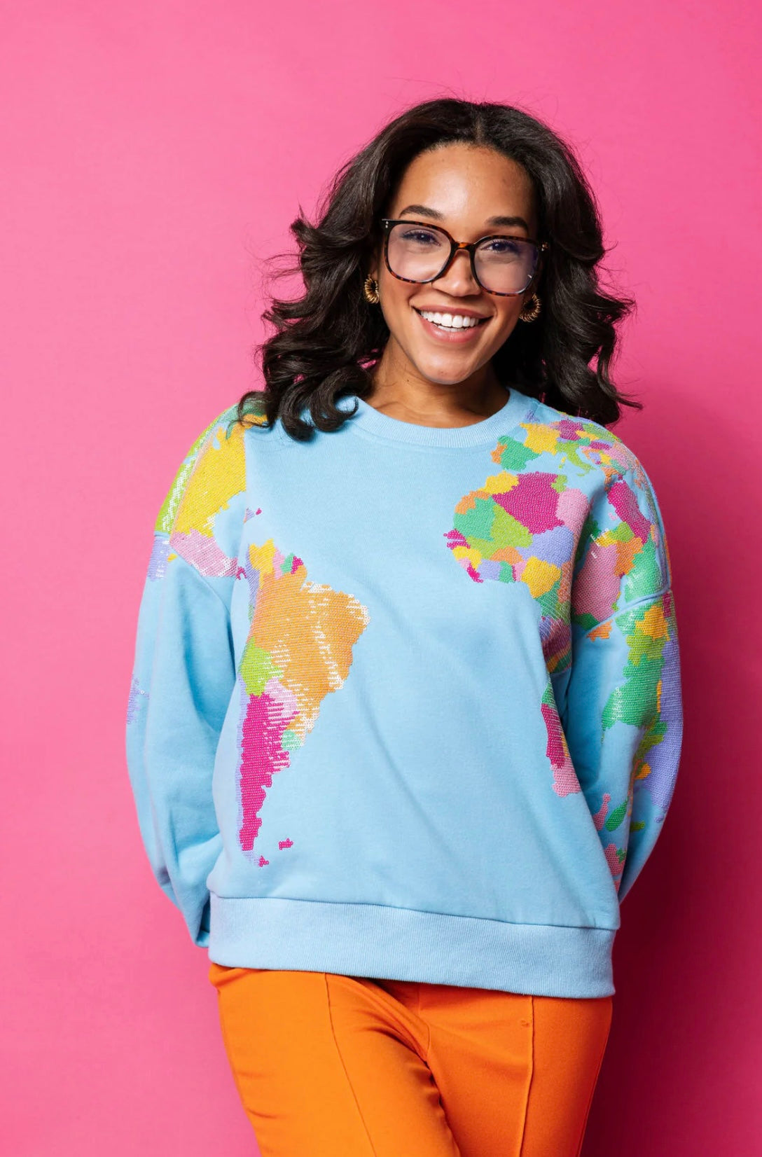 Queen of Sparkles Aqua Queen of the World Sweatshirt