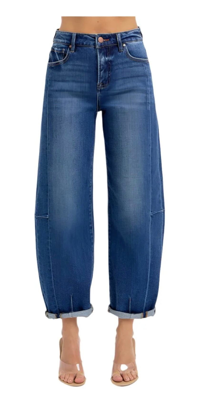 Risen Barrel Jeans in Dark Denim